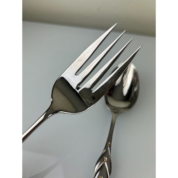 Pier 1 Imports Stainless Steel 18/8 Korea Serving Spoon & Fork Large - Picture 6 of 14